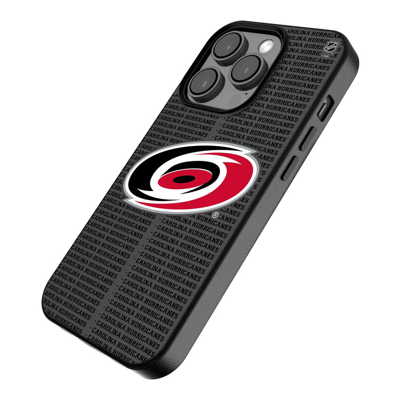 Carolina Hurricanes Text Backdrop iPhone MagSafe Compatible Phone Case Iso.Jpg