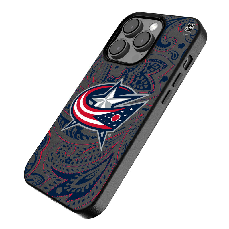 Columbus Blue Jackets Paisley iPhone MagSafe Compatible Phone Case Iso.Jpg