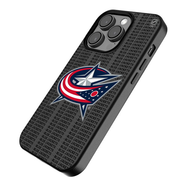 Columbus Blue Jackets Text Backdrop iPhone MagSafe Compatible Phone Case Iso.Jpg