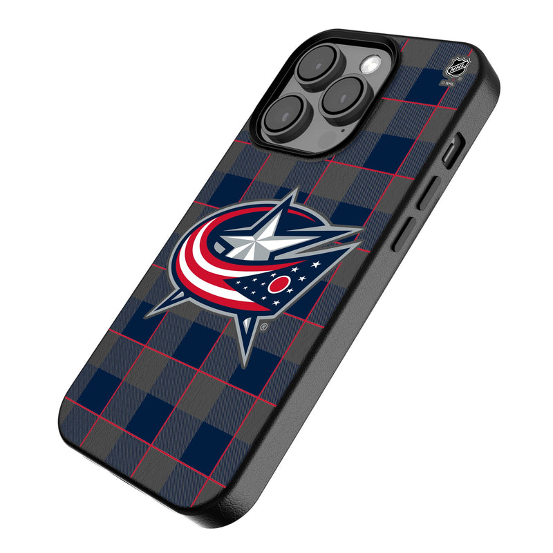 Columbus Blue Jackets Plaid iPhone MagSafe Compatible Phone Case Iso.Jpg