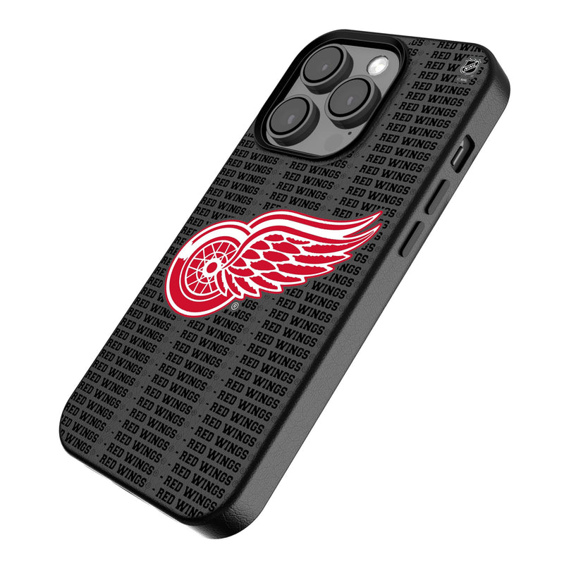 Detroit Red Wings Text Backdrop iPhone MagSafe Compatible Phone Case Iso.Jpg