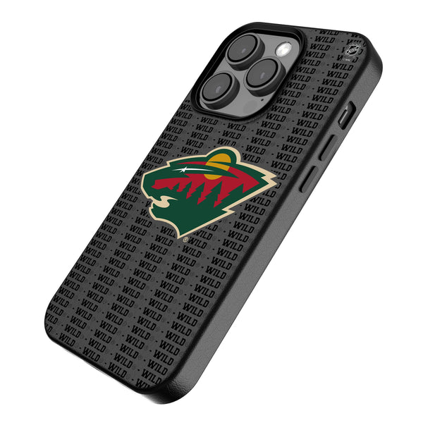 Minnesota Wild Text Backdrop iPhone MagSafe Compatible Phone Case Iso.Jpg