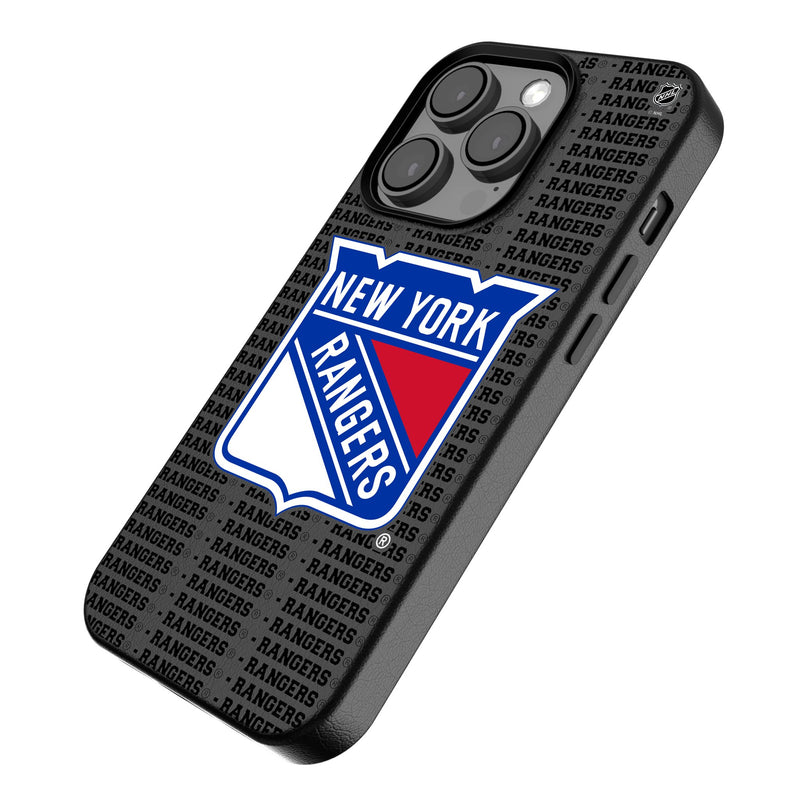 New York Rangers Text Backdrop iPhone MagSafe Compatible Phone Case Iso.Jpg