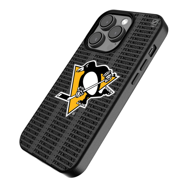 Pittsburgh Penguins Text Backdrop iPhone MagSafe Compatible Phone Case Iso.Jpg