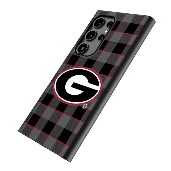 University of Georgia Bulldogs Plaid Galaxy MagSafe Compatible Phone Case Iso.Jpg