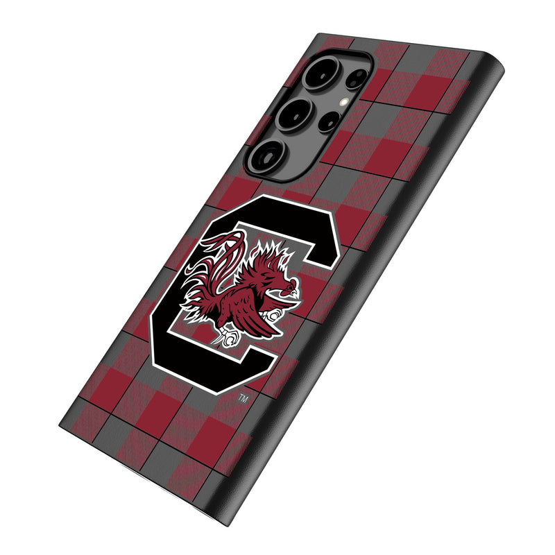 University of South Carolina Gamecocks Plaid Galaxy MagSafe Compatible Phone Case Iso.Jpg