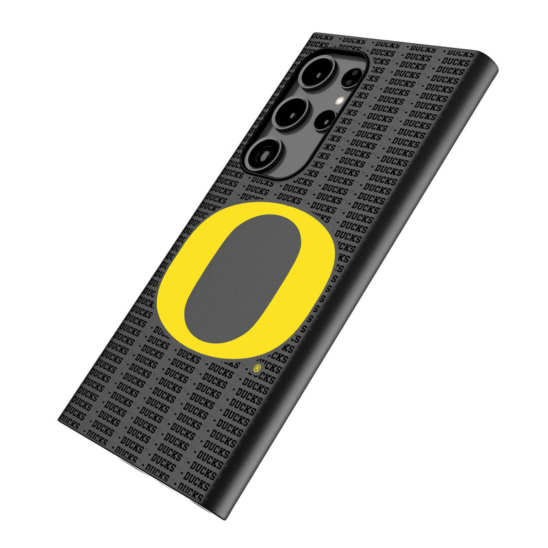 University of Oregon Ducks Text Backdrop Galaxy MagSafe Compatible Phone Case Iso.Jpg