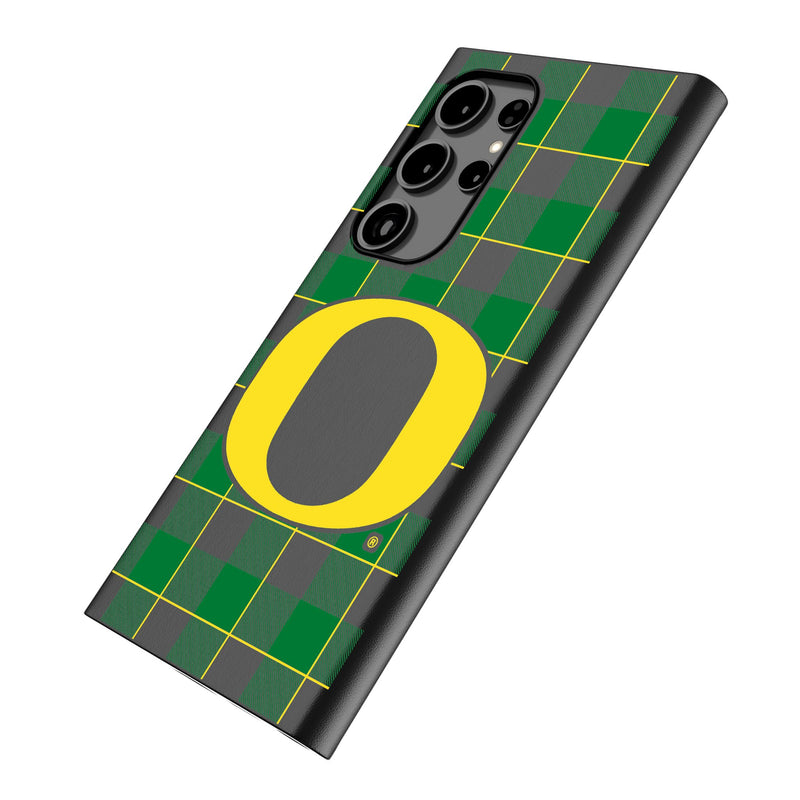 University of Oregon Ducks Plaid Galaxy MagSafe Compatible Phone Case Iso.Jpg