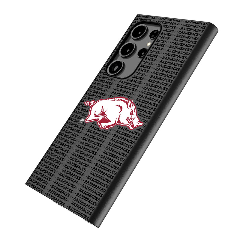 University of Arkansas Fayetteville Razorbacks Text Backdrop Galaxy MagSafe Compatible Phone Case Iso.Jpg