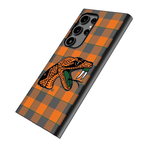 Florida A&M University Rattlers Plaid Galaxy MagSafe Compatible Phone Case Iso.Jpg