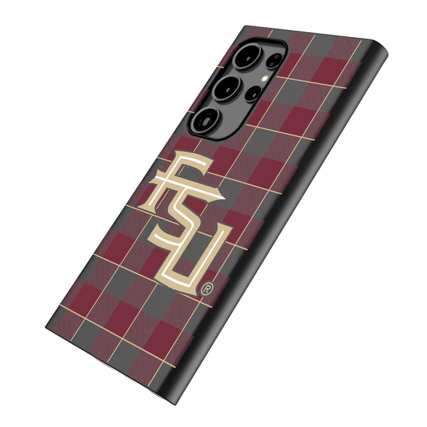 Florida State University Seminoles Athletic Wordmark Plaid Galaxy MagSafe Compatible Phone Case Iso.Jpg