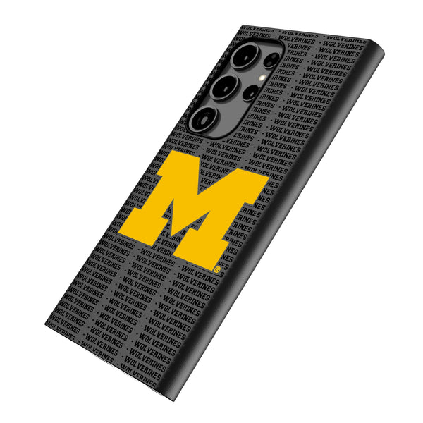 University of Michigan Wolverines Text Backdrop Galaxy MagSafe Compatible Phone Case Iso.Jpg