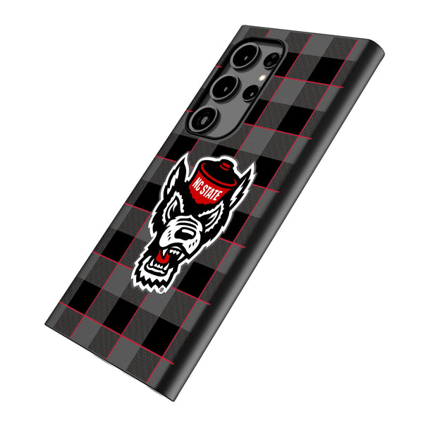 North Carolina State University Wolfpack Plaid Galaxy MagSafe Compatible Phone Case Iso.Jpg