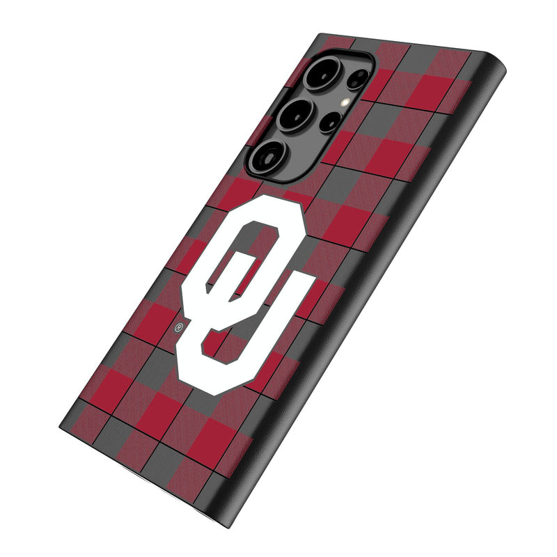 University of Oklahoma Sooners Plaid Galaxy MagSafe Compatible Phone Case Iso.Jpg