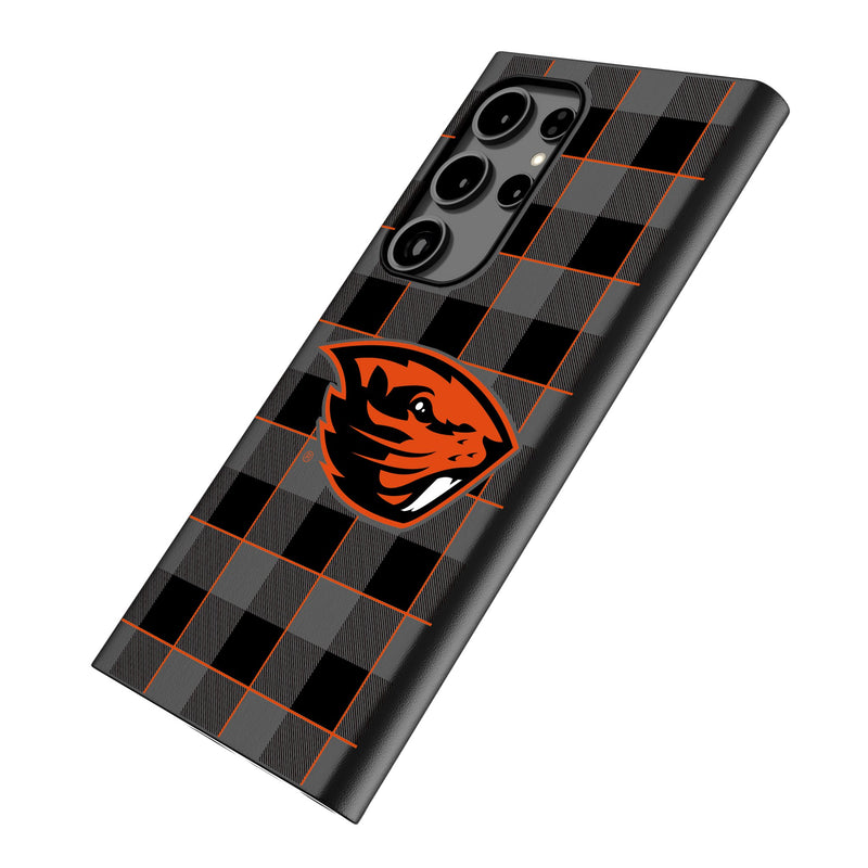 Oregon State University Beavers Plaid Galaxy MagSafe Compatible Phone Case Iso.Jpg