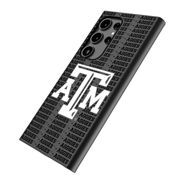 Texas A&M University Aggies Text Backdrop Galaxy MagSafe Compatible Phone Case Iso.Jpg