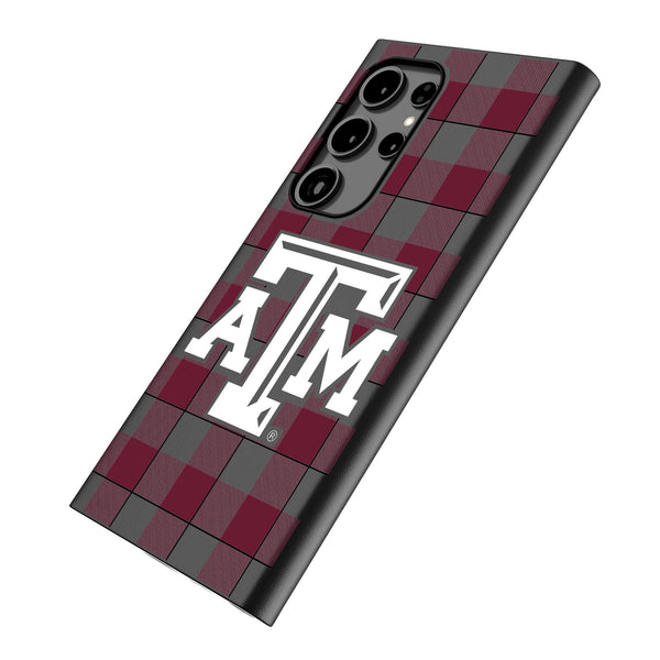 Texas A&M University Aggies Plaid Galaxy MagSafe Compatible Phone Case Iso.Jpg