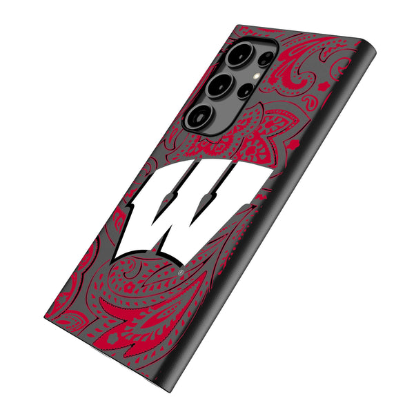 University of Wisconsin Badgers Paisley Galaxy MagSafe Compatible Phone Case Iso.Jpg