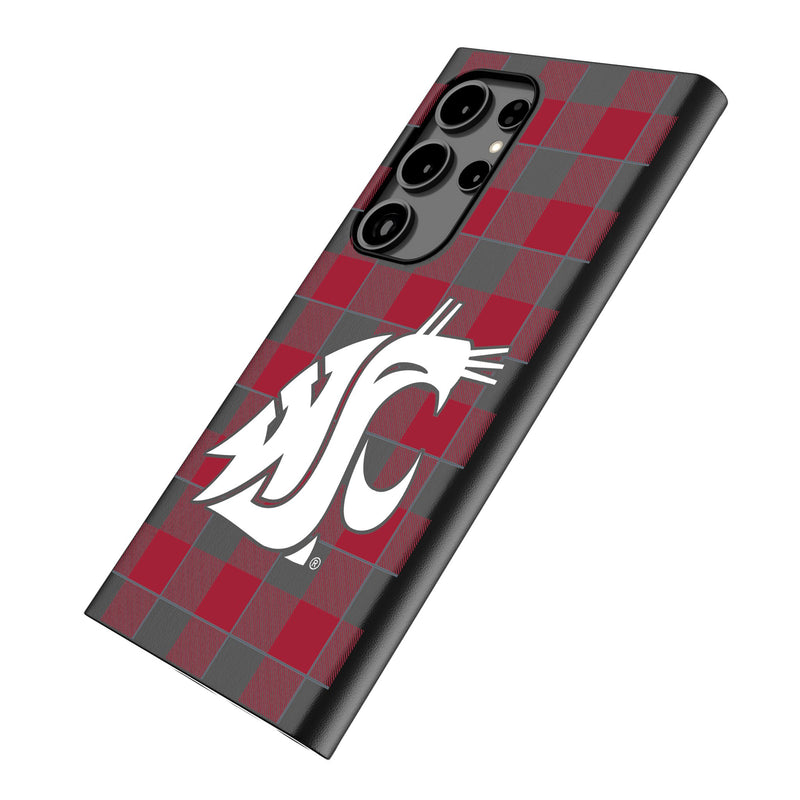 Washington State University Cougars Plaid Galaxy MagSafe Compatible Phone Case Iso.Jpg