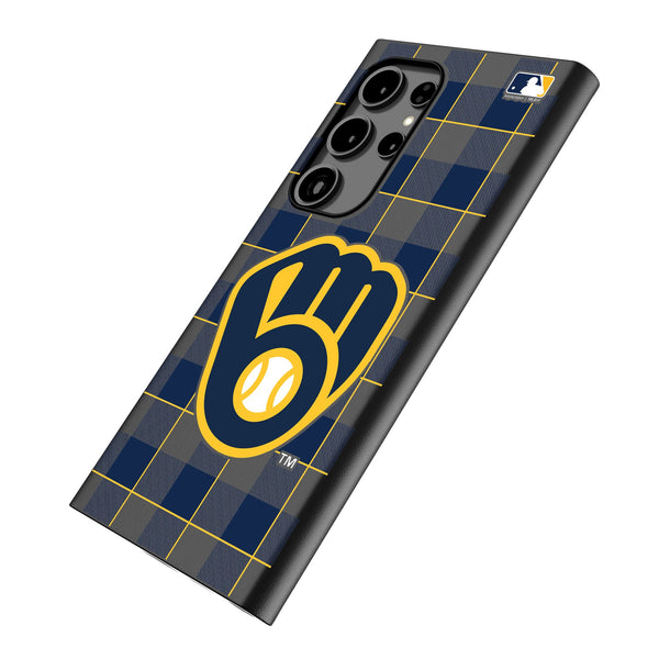 Milwaukee Brewers Plaid Galaxy MagSafe Compatible Phone Case Iso.Jpg