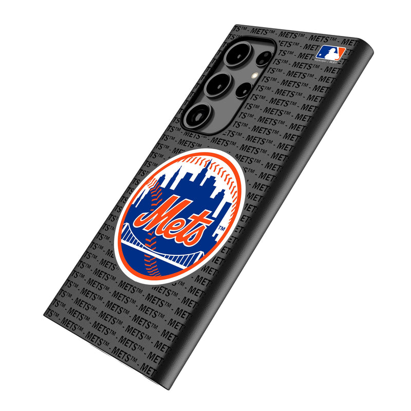 New York Mets Text Backdrop Galaxy MagSafe Compatible Phone Case Iso.Jpg