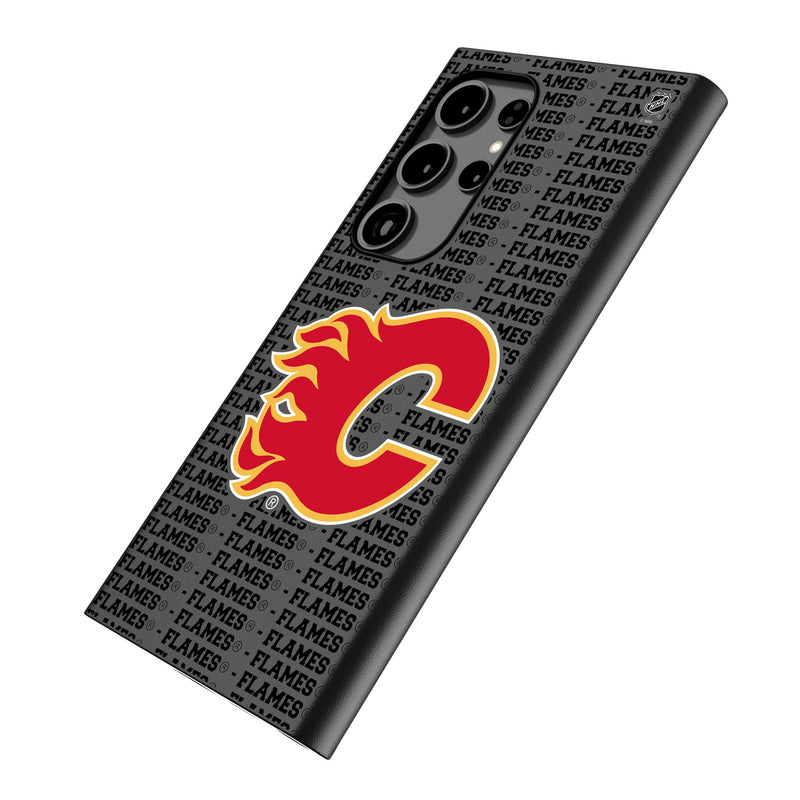 Calgary Flames Text Backdrop Galaxy MagSafe Compatible Phone Case Iso.Jpg