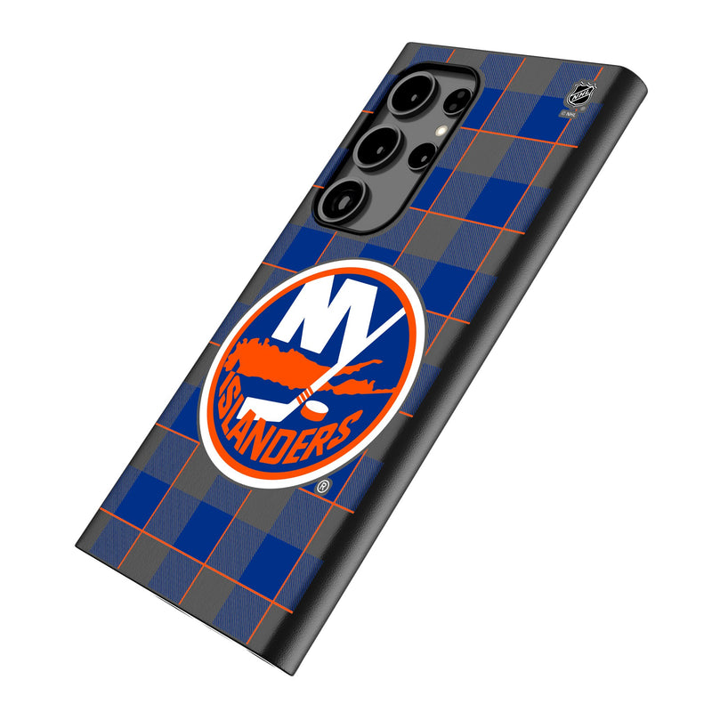 New York Islanders Plaid Galaxy MagSafe Compatible Phone Case Iso.Jpg