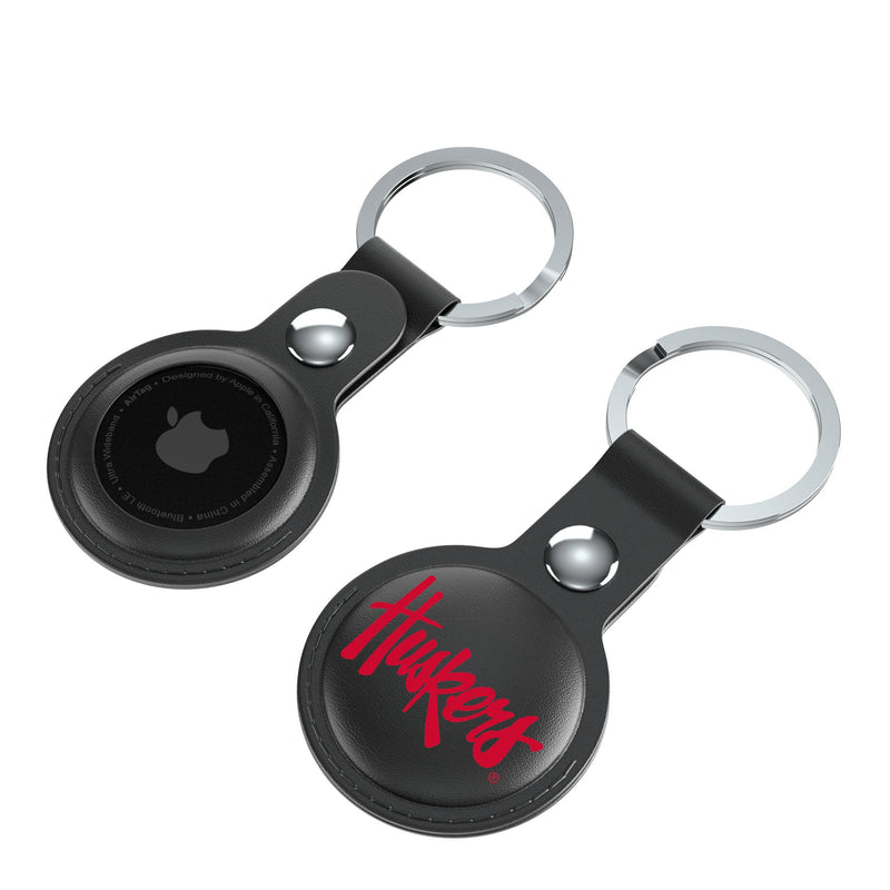 University of Nebraska Huskers Insignia AirTag Black Airtag Holder 2-Pack Iso.Jpg