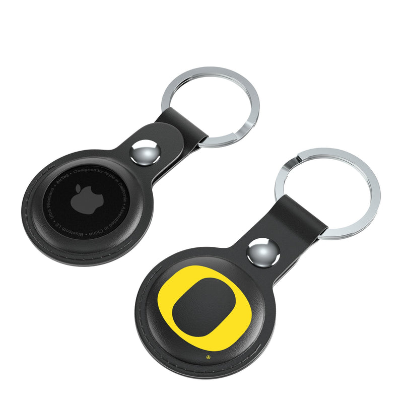 University of Oregon Ducks Insignia AirTag Black Airtag Holder 2-Pack Iso.Jpg