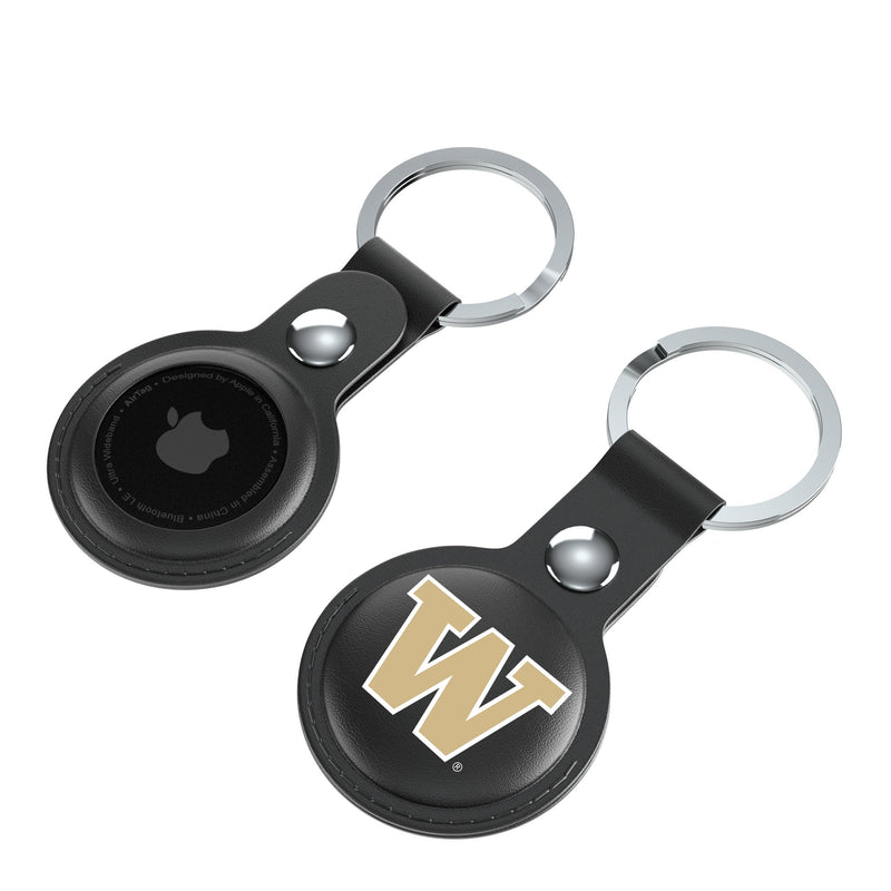 University of Washington Huskies Insignia AirTag Black Airtag Holder 2-Pack Iso.Jpg