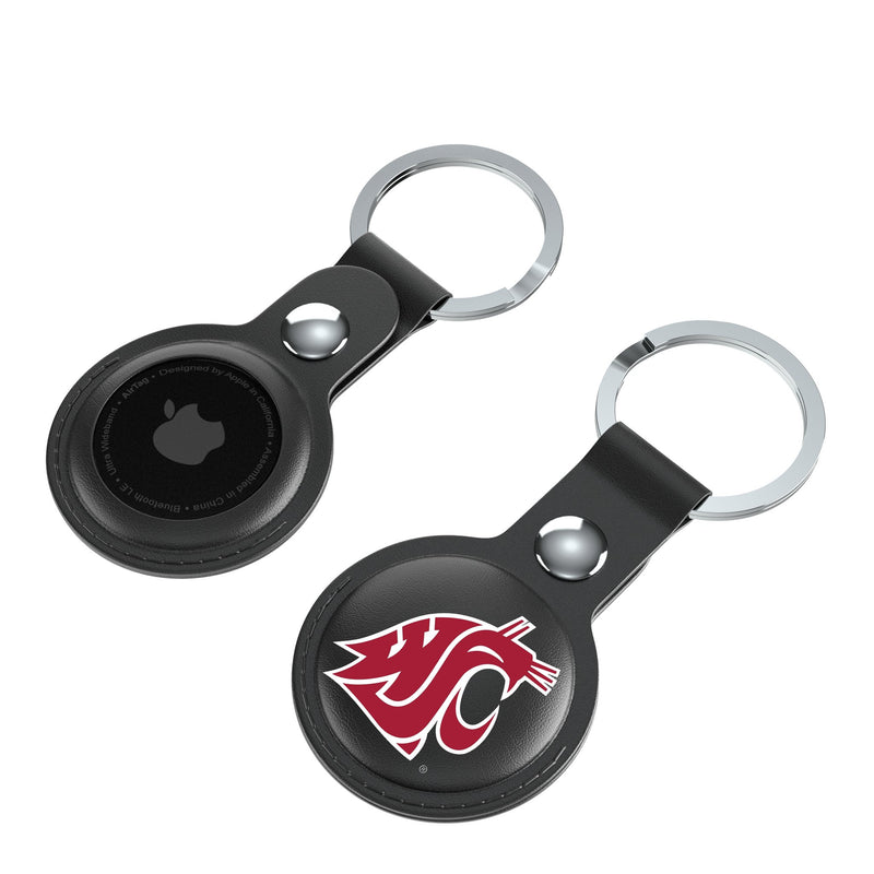 Washington State University Cougars Insignia AirTag Black Airtag Holder 2-Pack Iso.Jpg