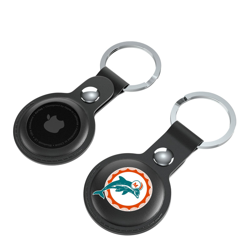 Miami Dolphins 1966-1973 Historic Collection Insignia AirTag Black Airtag Holder 2-Pack Iso.Jpg