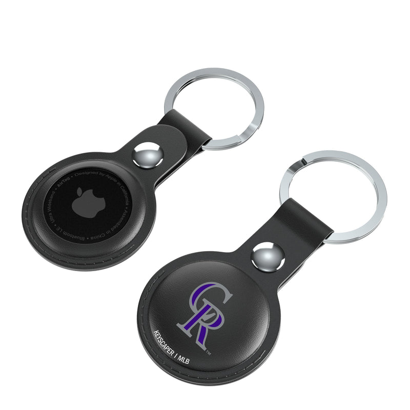 Colorado Rockies Insignia AirTag Black Airtag Holder 2-Pack Iso.Jpg