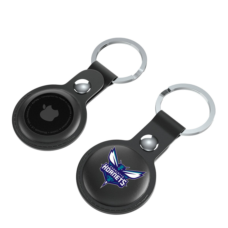 Charlotte Hornets Insignia AirTag Black Airtag Holder 2-Pack Iso.Jpg