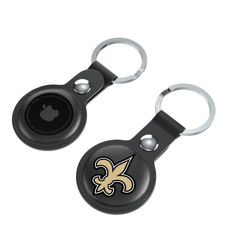 New Orleans Saints Insignia AirTag Black Airtag Holder 2-Pack Iso.Jpg