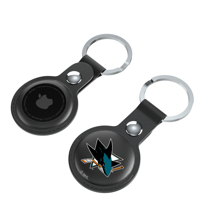 San Jose Sharks Insignia AirTag Black Airtag Holder 2-Pack Iso.Jpg