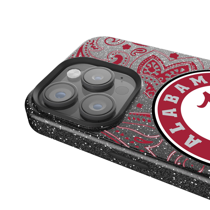 University of Alabama Crimson Tide Paisley iPhone Bling Phone Case Detail.Jpg