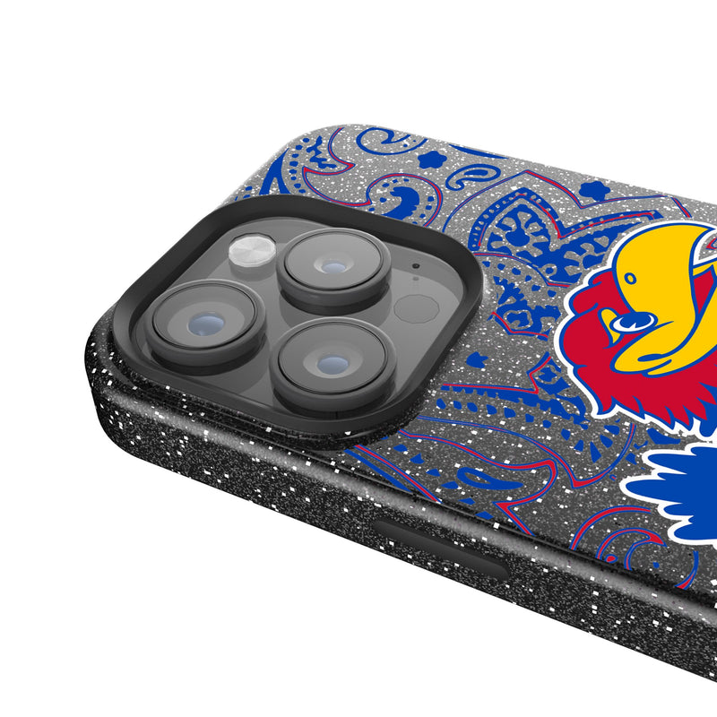 University of Kansas Jayhawks Paisley iPhone Bling Phone Case Detail.Jpg