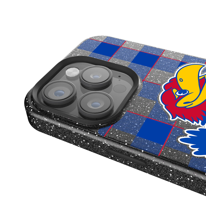 University of Kansas Jayhawks Plaid iPhone Bling Phone Case Detail.Jpg