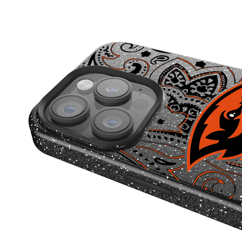 Oregon State University Beavers Paisley iPhone Bling Phone Case Detail.Jpg