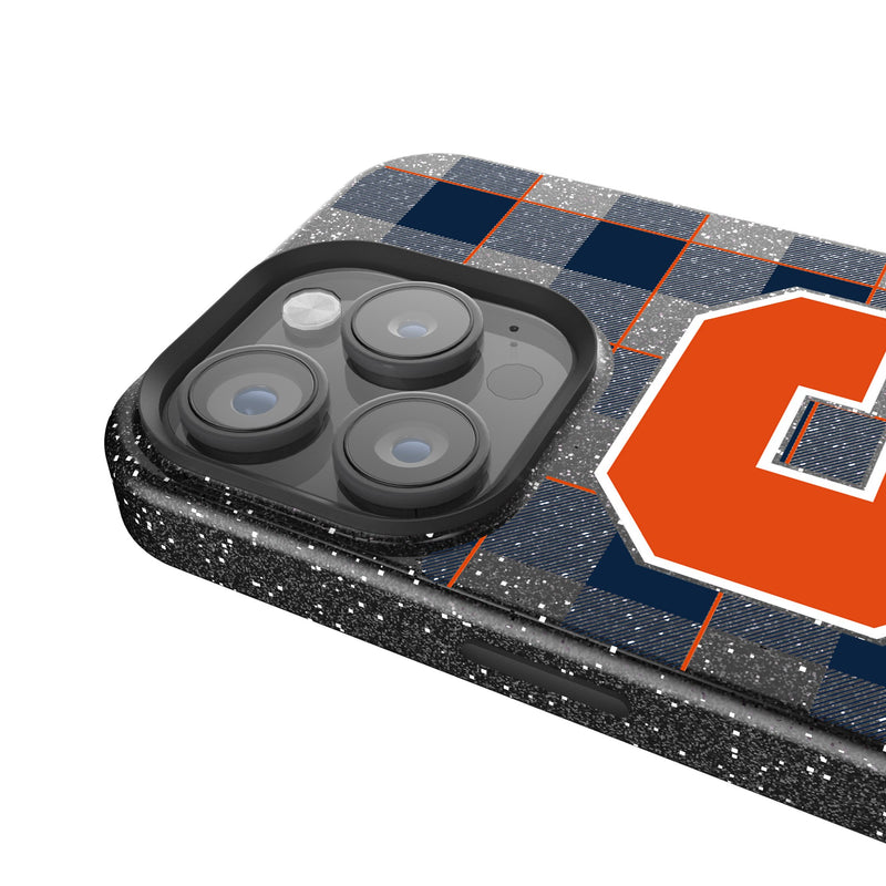 Syracuse University Orange Plaid iPhone Bling Phone Case Detail.Jpg