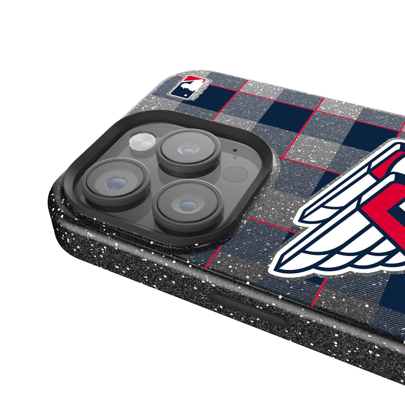 Cleveland Guardians Plaid iPhone Bling Phone Case Detail.Jpg