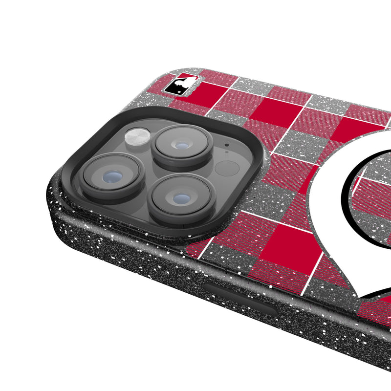 Cincinnati Reds Plaid iPhone Bling Phone Case Detail.Jpg