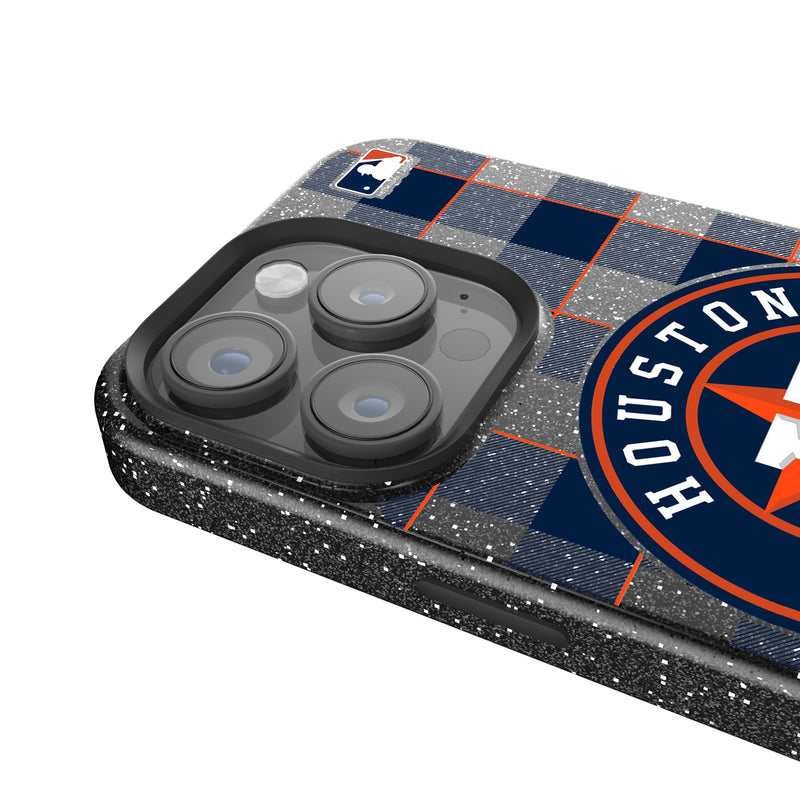 Houston Astros Plaid iPhone Bling Phone Case Detail.Jpg