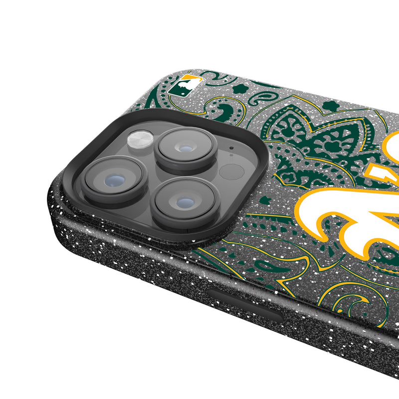 Oakland Athletics Paisley iPhone Bling Phone Case Detail.Jpg