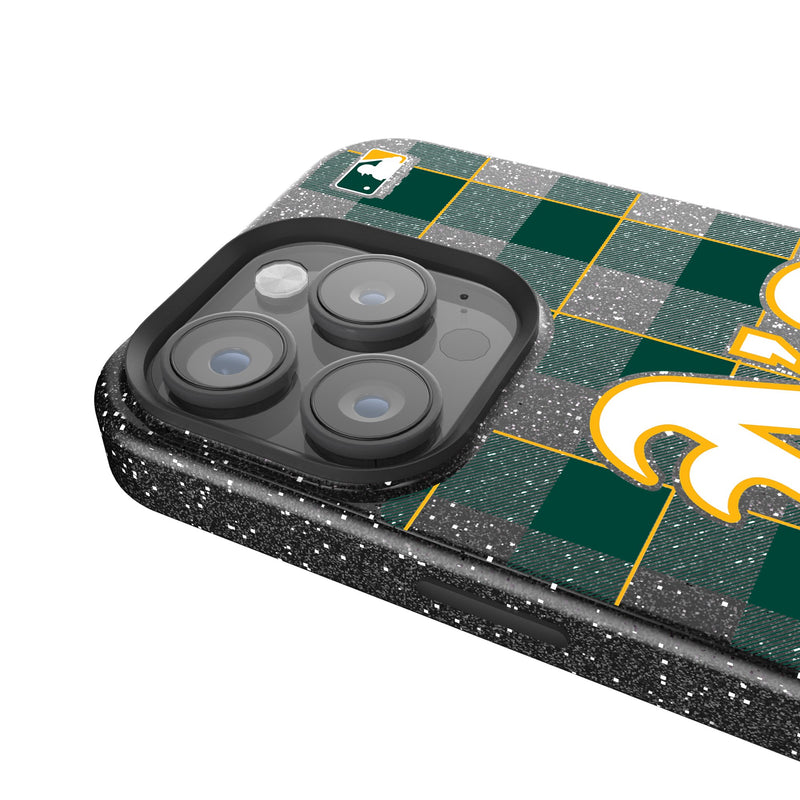 Oakland Athletics Plaid iPhone Bling Phone Case Detail.Jpg