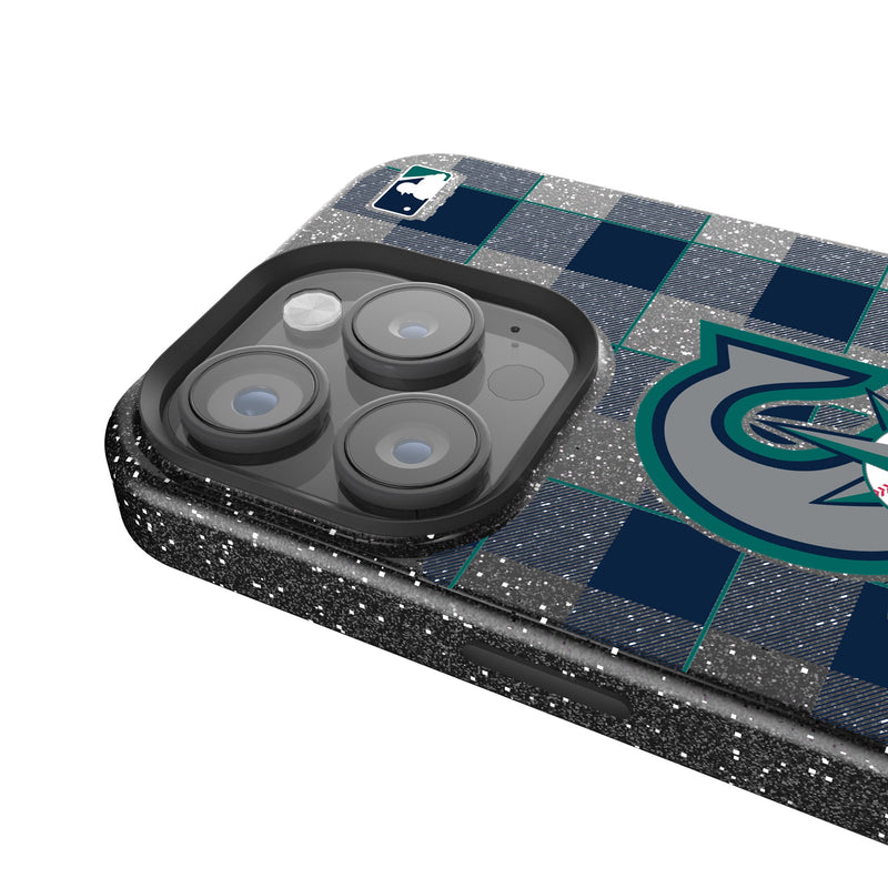 Seattle Mariners Plaid iPhone Bling Phone Case Detail.Jpg