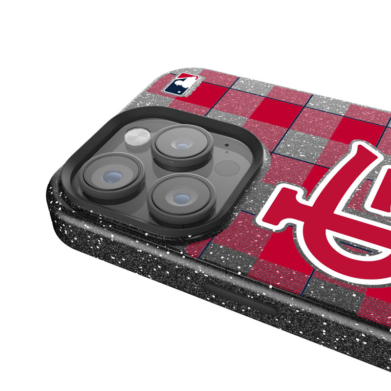 St Louis Cardinals Plaid iPhone Bling Phone Case Detail.Jpg