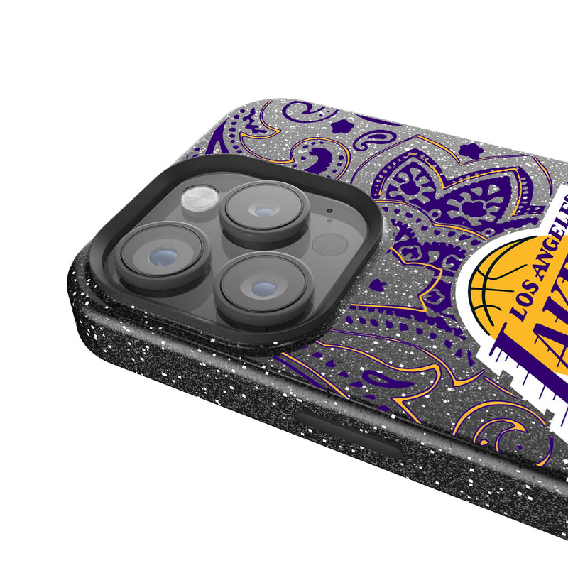 Los Angeles Lakers Paisley iPhone Bling Phone Case Detail.Jpg