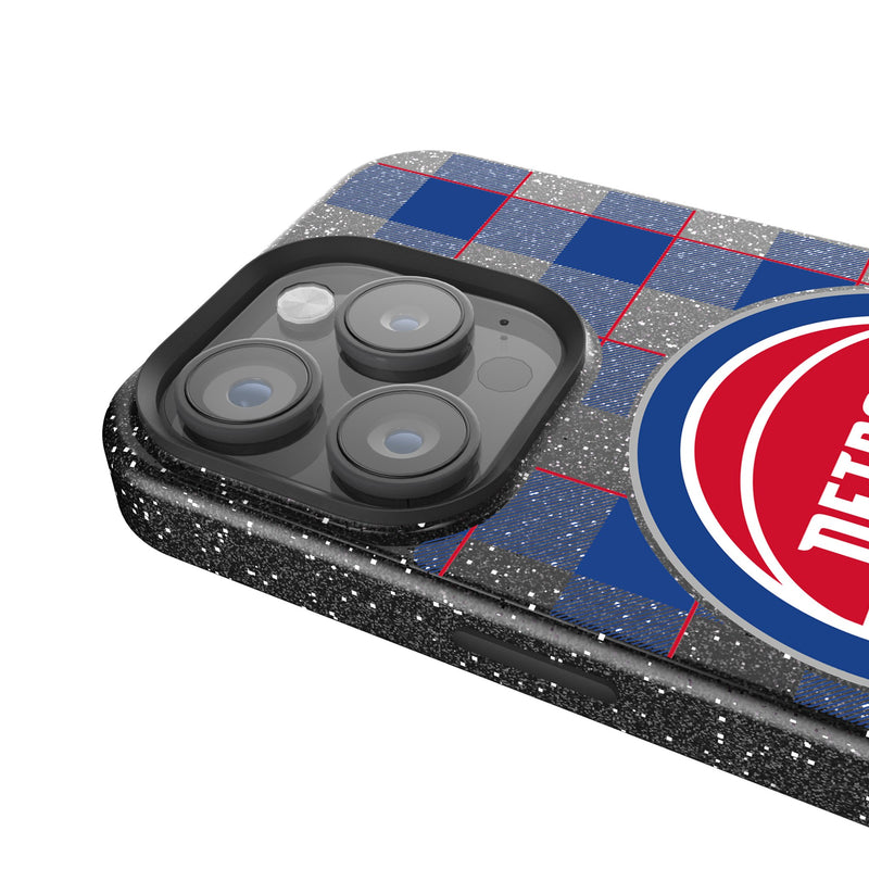 Detroit Pistons Plaid iPhone Bling Phone Case Detail.Jpg